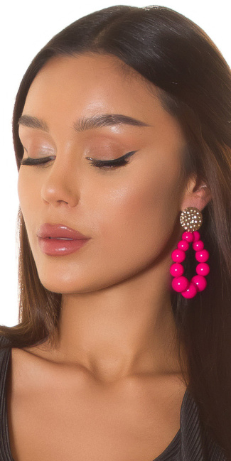 pearl look earrings Pink